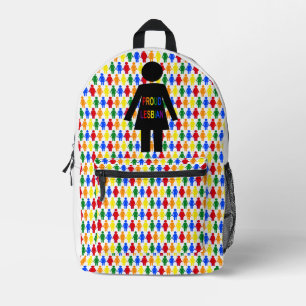 LGBTQレズビアンシルエット&レインボーレディース プリントバックパック