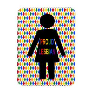LGBTQレズビアンシルエット&レインボーレディース マグネット