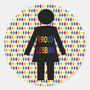 LGBTQレズビアンシルエット&レインボーレディース ラウンドシール