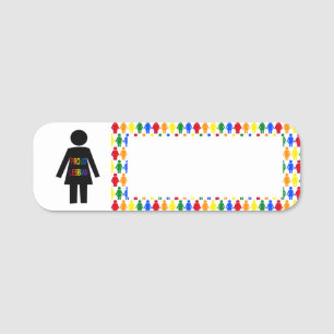 LGBTQレズビアンシルエット&レインボーレディース 名札