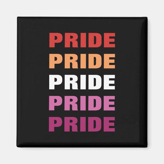 LGBTQレズビアンプライドカスタマイズ可能な繰り返し文字 マグネット (正面)