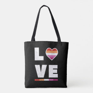 LGBTQレズビアンプライド国旗動揺してのグランジ愛 トートバッグ