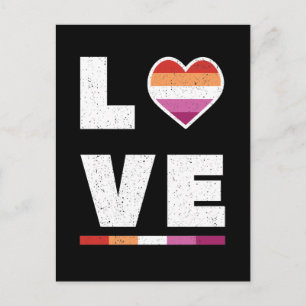 LGBTQレズビアンプライド国旗動揺してのグランジ愛 ポストカード