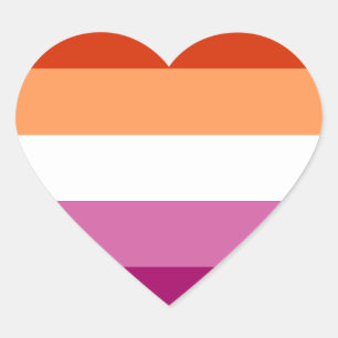 LGBTQレズビアンプライド国旗 ハートシール