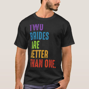 Lgbtqレズビブリデスレインボーフラッグ結婚プライド Tシャツ