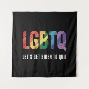 LGBTQレッツゲットバイデン・クワイエット・ゲイ・プライド タペストリー