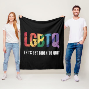 LGBTQレッツゲットバイデン・クワイエット・ゲイ・プライド フリースブランケット
