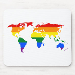 LGBTQ世界地図虹 マウスパッド