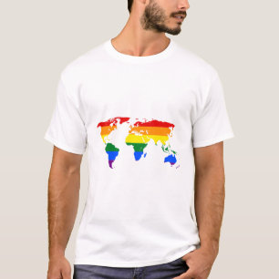 LGBTQ世界地図虹 Tシャツ