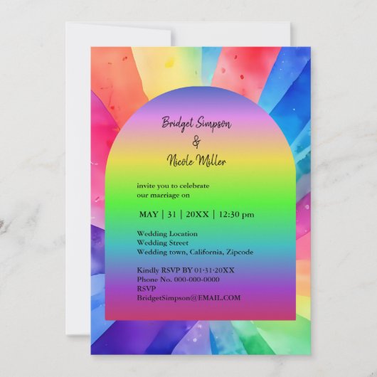 lgbtq人権結婚式招待状 (正面)