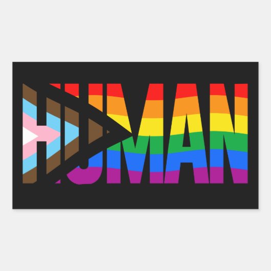 LGBTQ人間 長方形シール (正面)