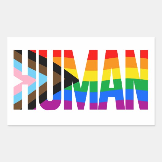 LGBTQ人間 長方形シール (正面)