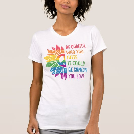 LGBTQ前向きプライドサポートの対象 Tシャツ (正面)