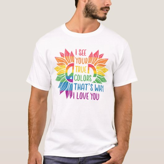 LGBTQ前向きプライドサポートの対象 Tシャツ (正面)