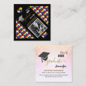 LGBTQ卒業生とレインボープログレス旗卒業 スクエア名刺 (正面/裏面)