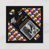 LGBTQ卒業生とレインボープログレス旗卒業 スクエア名刺 (正面)