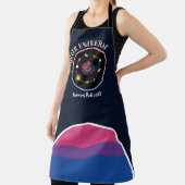 LGBTQ同性愛者ユニバースバイセクシュアル国旗のひまわり エプロン (インサイチュ)