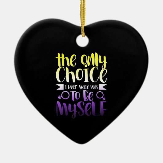 LGBTQ同性愛者非バイナリAndrogynous非バイナリ セラミックオーナメント (正面)