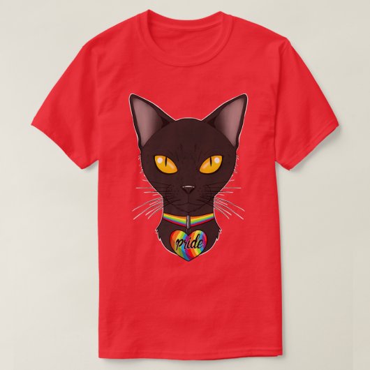 LGBTQ国旗Iゲイプライド国旗Iボンベイ猫 Tシャツ (デザイン正面)