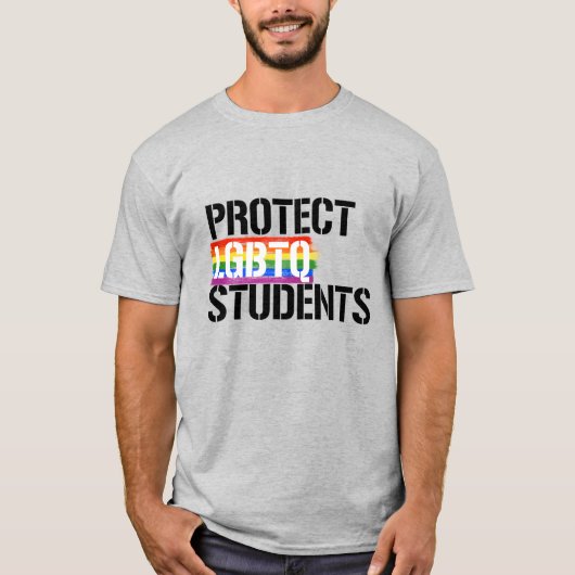 LGBTQ学生を守ろう Tシャツ (正面)