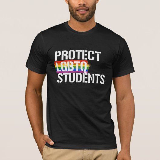LGBTQ学生を- - LGBTQは訂正します保護して下さい- - Tシャツ (正面)