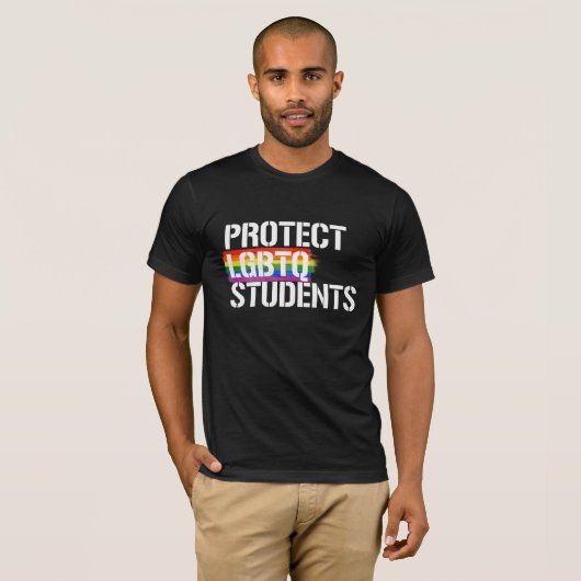 LGBTQ学生を- - LGBTQは訂正します保護して下さい- - Tシャツ (正面フル)
