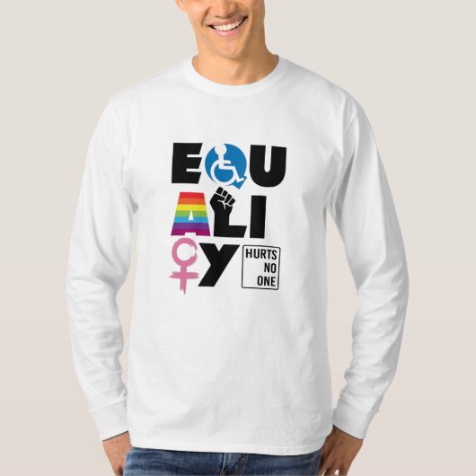 LGBTQ平等は誰も傷つけない Tシャツ (正面)