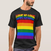 LGBTQ平等ラブLGBTレインボーフラッグゲイプライド Tシャツ (正面)