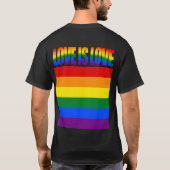 LGBTQ平等ラブLGBTレインボーフラッグゲイプライド Tシャツ (裏面)