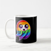 Lgbtq幽霊レインボーおもしろいゲイプライド コーヒーマグカップ (左)