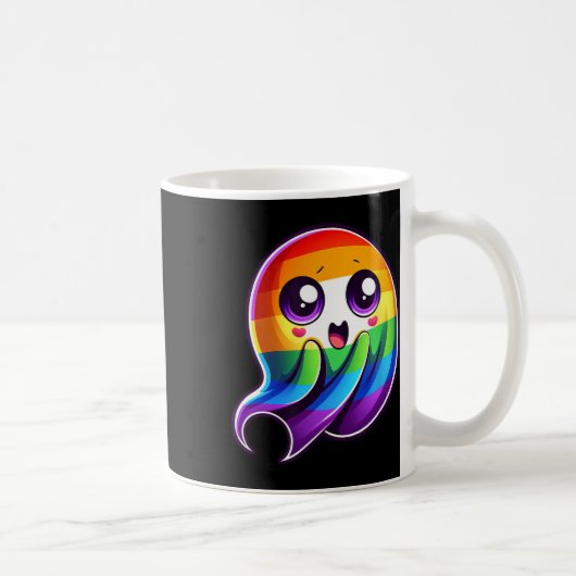 Lgbtq幽霊レインボーおもしろいゲイプライド コーヒーマグカップ (右)
