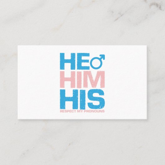LGBTQ彼は私のジェンダーの代名詞を尊重する 名刺 (正面)