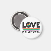 LGBTQ愛は間違った虹のプライド月 マグネット (正面/裏面)