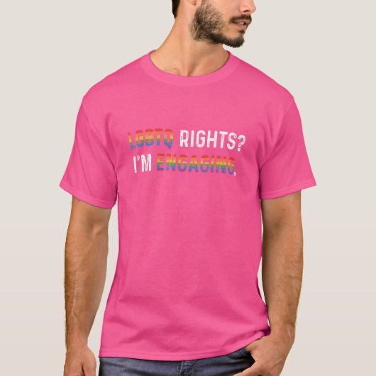 LGBTQ権利 私はレズビアンの愛虹のゲイを応援しています Tシャツ (正面)