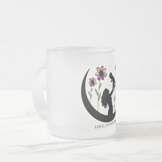 LGBTQ母の日，母の日最高の，レズビアン国旗 フロストグラスマグカップ (正面左)