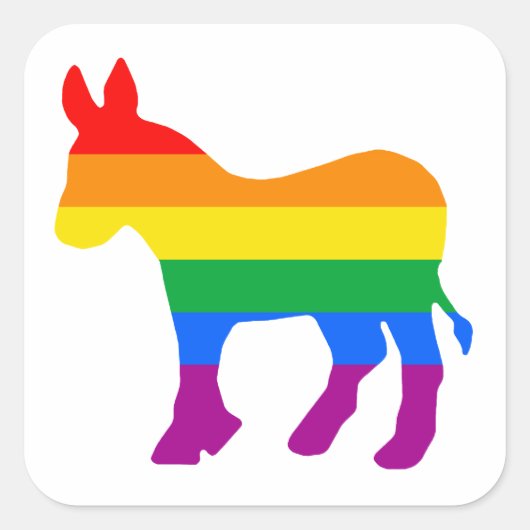 LGBTQ民主党員プライド スクエアシール (正面)