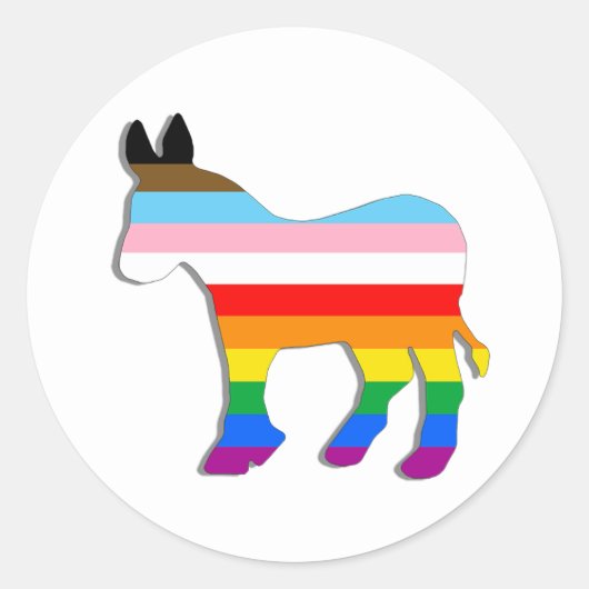 LGBTQ民主党員 ラウンドシール (正面)