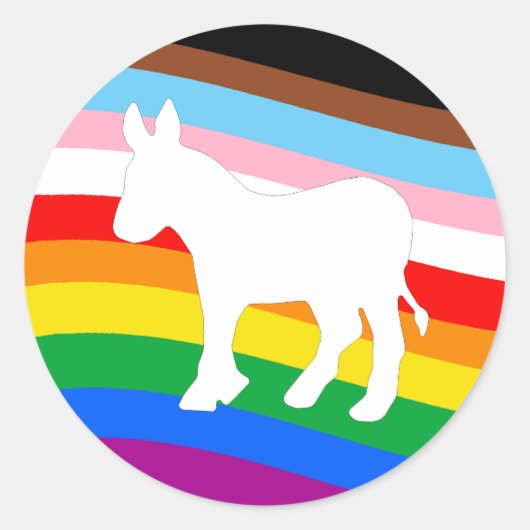 LGBTQ民主党員 ラウンドシール (正面)