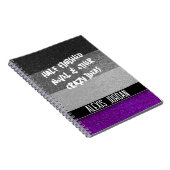 LGBTQ無性グリッター白黒グラフティ ノートブック (右側)