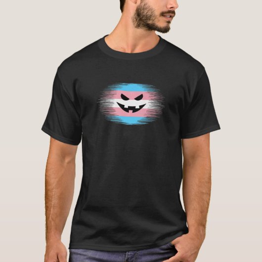 Lgbtq秋ハロウィントランスジェンダーパンプキンジャックO La Tシャツ (正面)