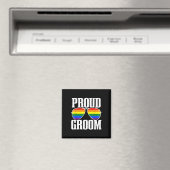 Lgbtq結婚ズ – ゲイプライド国旗 – 新郎隊 – プロ マグネット (インサイチュ (食洗機))
