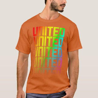 LGBTQ統一されたレインボーゲイプライド文字フェードグラフィック Tシャツ
