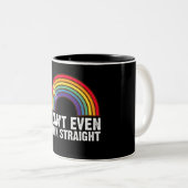 LGBTQ考えのプライド月も無理 ツートーンマグカップ (正面右)