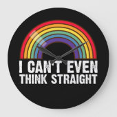LGBTQ考えのプライド月も無理 ラージ壁時計 (正面)