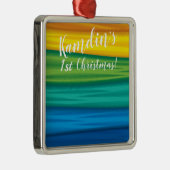 lgbtq虹パーソナライズされたフラグレズビアンゲイbisexu メタルオーナメント (右)