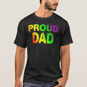 Lgbtq誇りを持ったパパゲイプライドLGBTアリー虹の父 Tシャツ