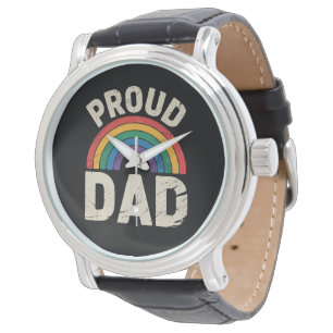 LGBTQ誇りを持ったパパゲイプライドLGBT同盟国の父の日 腕時計
