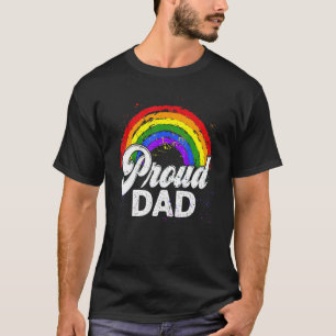 LGBTQ誇りを持ったパパゲイプライドLGBT Ally Rainbow Father Tシャツ