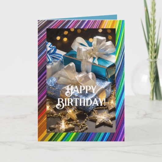 LGBTQ誕生日カード、5" x 7"折り畳みグリーティングカード カード (正面)