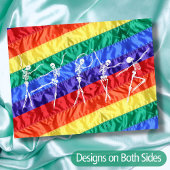 LGBTQ踊りスケルトンレインボーフラグ同性愛者パーティー ポストカード